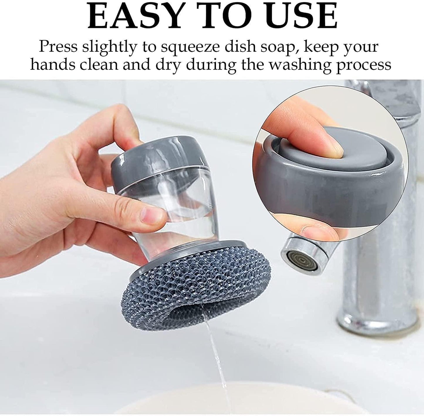 Kitchen Soap Dispensing Palm Brush (buy 1 get 1 free)